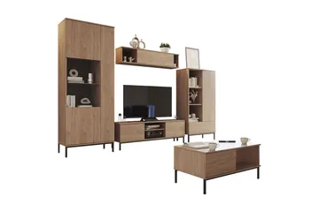 Querty Stuesett 5 Deler - Natur - Oppbevaring - Oppbevaringsmøbler - Møbelsett til stue