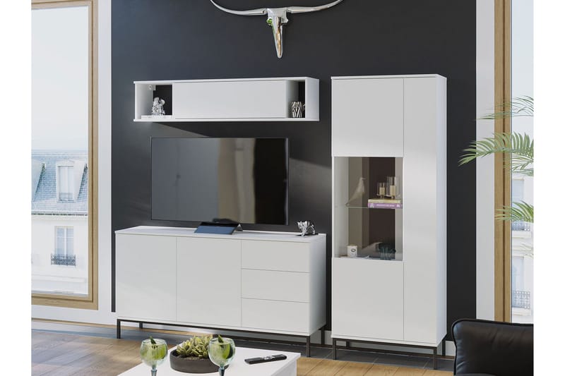 Querty Stuesett LED-belysning 4 Deler Hvit LED, Hvit