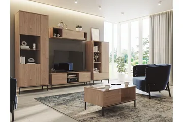 Querty Stuesett LED-belysning 6 Deler Hvit LED - Natur - Oppbevaring - Oppbevaringsmøbler - Møbelsett til stue