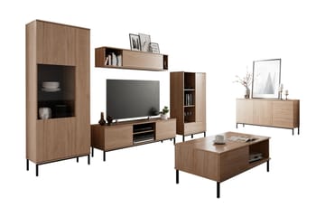 Querty Stuesett LED-belysning 7 Deler Hvit LED - Natur - Oppbevaring - Oppbevaringsmøbler - Møbelsett til stue