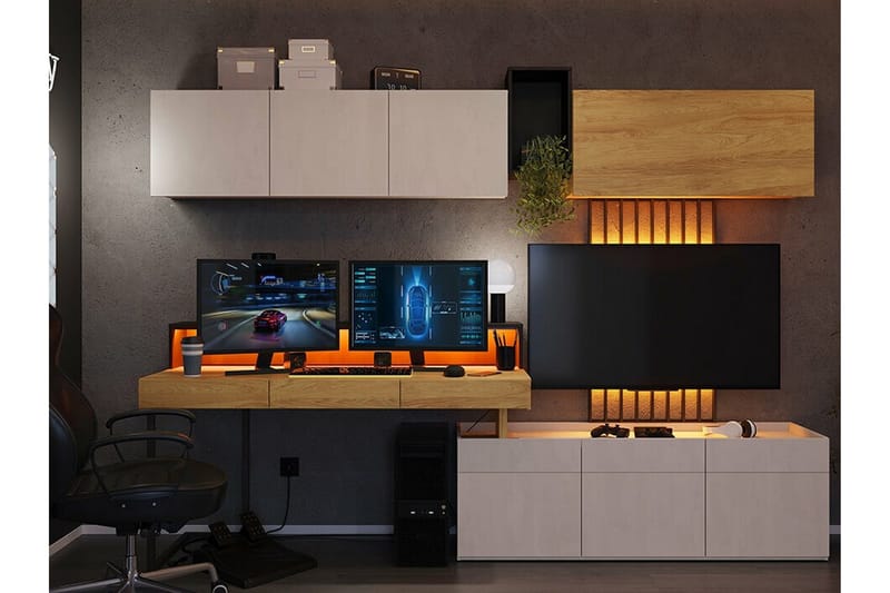 Rathmore Møbelsett For Stuen - Svart - Oppbevaring - Oppbevaringsmøbler - Møbelsett til stue