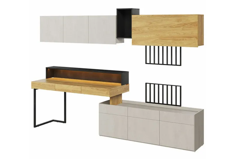 Rathmore Møbelsett For Stuen, Svart