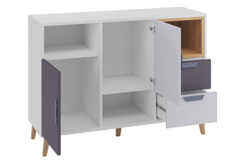 Sayuki Møbelsett Til Stue - Hvit/Grå - Oppbevaring - Oppbevaringsmøbler - Møbelsett til stue