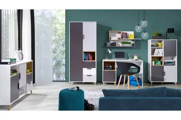 Sayuki Møbelsett Til Stue - Hvit/Grå - Oppbevaring - Oppbevaringsmøbler - Møbelsett til stue