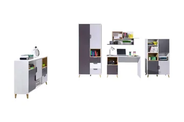 Sayuki Møbelsett Til Stue - Hvit/Grå - Oppbevaring - Oppbevaringsmøbler - Møbelsett til stue