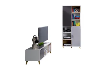 Sayuki Møbelsett Til Stue - Hvit/Grå - Oppbevaring - Oppbevaringsmøbler - Møbelsett til stue