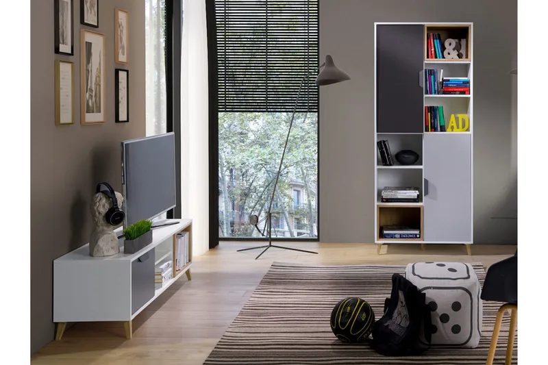 Sayuki Møbelsett Til Stue, Hvit/Grå