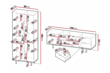Staffin Møbelsett for Stue - Cashmere - Oppbevaring - Oppbevaringsmøbler - Møbelsett til stue
