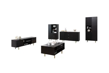 Staffin Møbelsett for Stue - Svart - Oppbevaring - Oppbevaringsmøbler - Møbelsett til stue