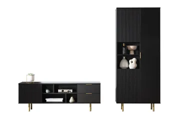 Staffin Møbelsett for Stue - Svart - Oppbevaring - Oppbevaringsmøbler - Møbelsett til stue