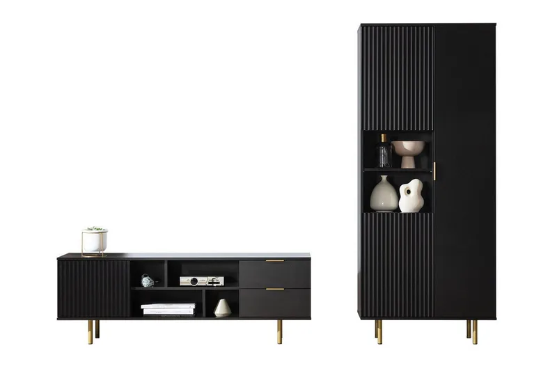 Staffin Møbelsett for Stue, Svart