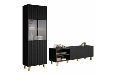 Strontian Möbelset För Vardagsrum Scandinavian Choice Black - Oppbevaring - Oppbevaringsmøbler - Møbelsett til stue