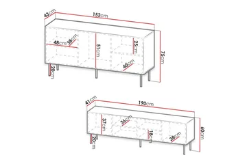 Strontian Möbelset För Vardagsrum Scandinavian Choice Black - Oppbevaring - Oppbevaringsmøbler - Møbelsett til stue