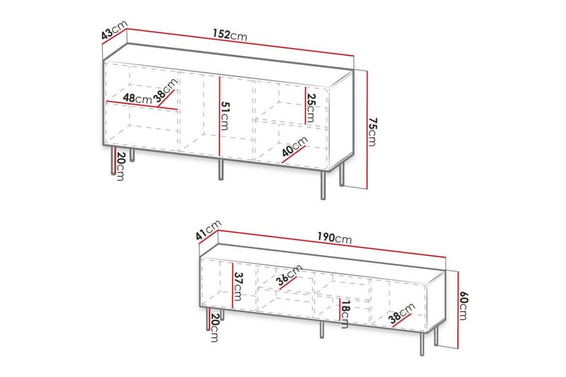Strontian Möbelset För Vardagsrum Scandinavian Choice Black - Oppbevaring - Oppbevaringsmøbler - Møbelsett til stue