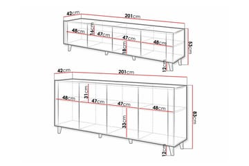Strontian Möbelset För Vardagsrum Scandinavian Choice Black - Oppbevaring - Oppbevaringsmøbler - Møbelsett til stue