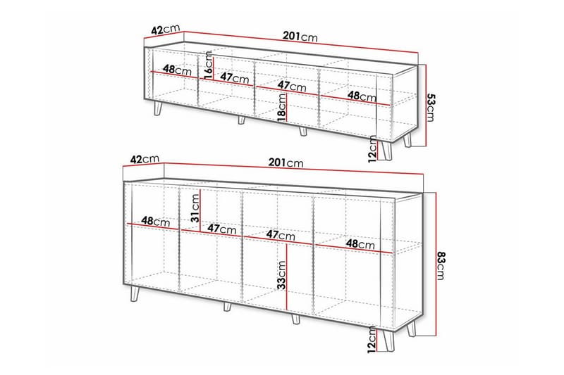 Strontian Möbelset För Vardagsrum Scandinavian Choice Black - Oppbevaring - Oppbevaringsmøbler - Møbelsett til stue