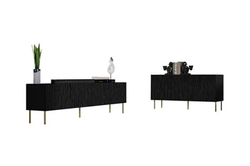 Strontian Möbelset För Vardagsrum Scandinavian Choice Black - Oppbevaring - Oppbevaringsmøbler - Møbelsett til stue