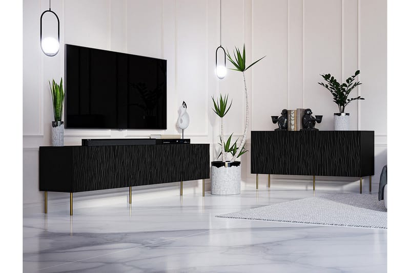 Strontian Möbelset För Vardagsrum Scandinavian Choice Black - Oppbevaring - Oppbevaringsmøbler - Møbelsett til stue