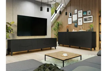 Strontian Möbelset För Vardagsrum Scandinavian Choice Black - Oppbevaring - Oppbevaringsmøbler - Møbelsett til stue