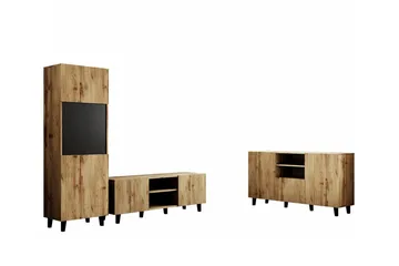 Strontian Möbelset För Vardagsrum Scandinavian Choice Black - Oppbevaring - Oppbevaringsmøbler - Møbelsett til stue