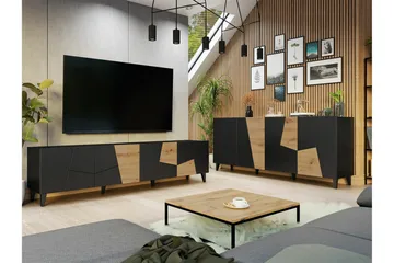 Strontian Möbelset För Vardagsrum Scandinavian Choice Black - Oppbevaring - Oppbevaringsmøbler - Møbelsett til stue