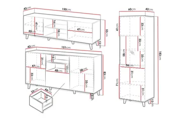 Strontian Möbelset För Vardagsrum Scandinavian Choice Black - Oppbevaring - Oppbevaringsmøbler - Møbelsett til stue