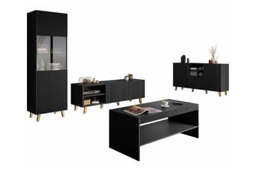 Strontian Möbelset För Vardagsrum Scandinavian Choice Black - Oppbevaring - Oppbevaringsmøbler - Møbelsett til stue