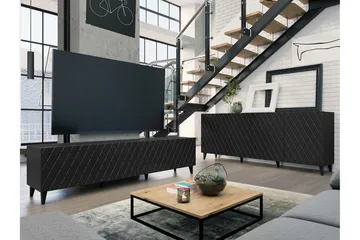 Strontian Möbelset För Vardagsrum Scandinavian Choice Black - Oppbevaring - Oppbevaringsmøbler - Møbelsett til stue