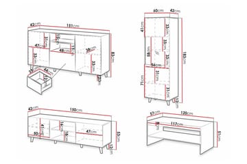 Strontian Möbelset För Vardagsrum Scandinavian Choice Black - Oppbevaring - Oppbevaringsmøbler - Møbelsett til stue