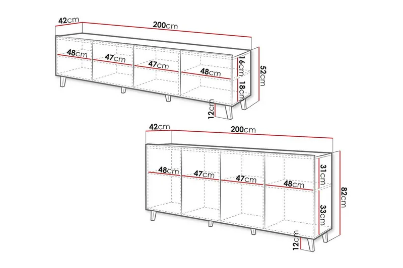Strontian Möbelset För Vardagsrum Scandinavian Choice Black - Oppbevaring - Oppbevaringsmøbler - Møbelsett til stue