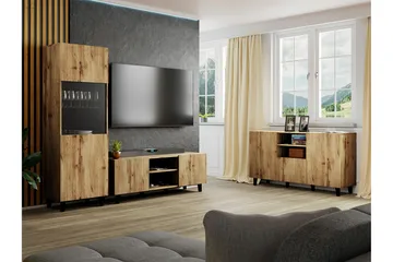 Strontian Möbelset För Vardagsrum Scandinavian Choice Black - Oppbevaring - Oppbevaringsmøbler - Møbelsett til stue