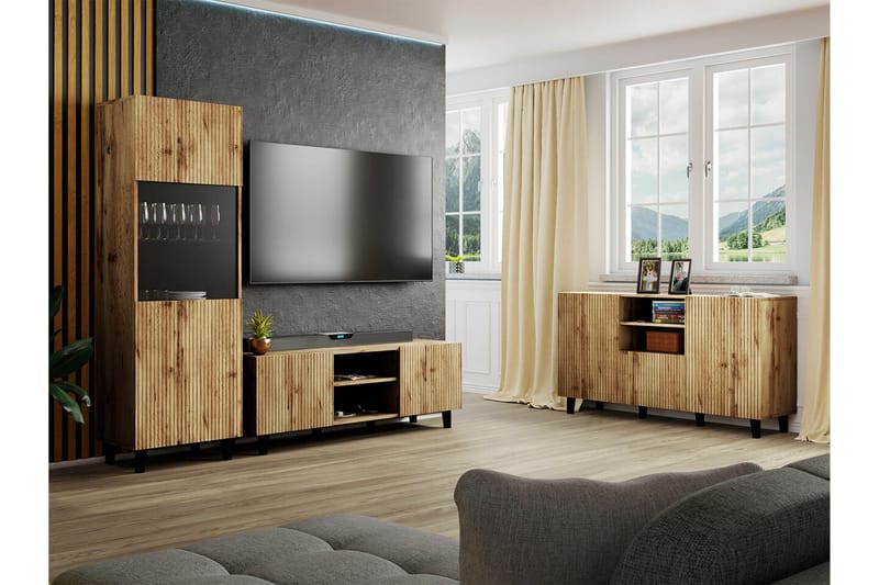 Strontian Möbelset För Vardagsrum Scandinavian Choice Black - Oppbevaring - Oppbevaringsmøbler - Møbelsett til stue