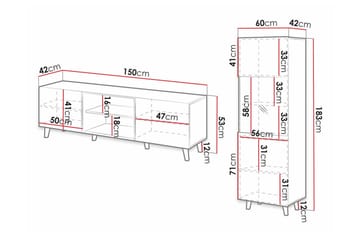 Strontian Möbelset För Vardagsrum Scandinavian Choice Black - Oppbevaring - Oppbevaringsmøbler - Møbelsett til stue