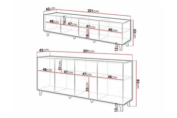 Strontian Möbelset För Vardagsrum Scandinavian Choice Black - Oppbevaring - Oppbevaringsmøbler - Møbelsett til stue