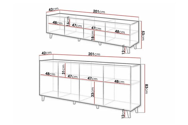 Strontian Möbelset För Vardagsrum Scandinavian Choice Black - Oppbevaring - Oppbevaringsmøbler - Møbelsett til stue
