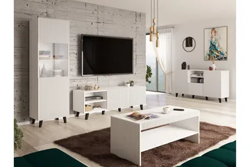 Strontian Möbelset För Vardagsrum Scandinavian Choice White - Oppbevaring - Oppbevaringsmøbler - Møbelsett til stue