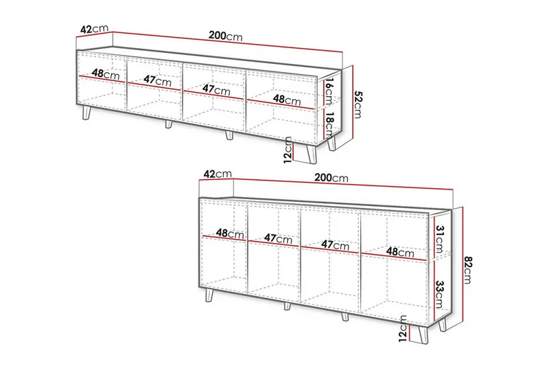 Strontian Möbelset För Vardagsrum Scandinavian Choice White - Oppbevaring - Oppbevaringsmøbler - Møbelsett til stue