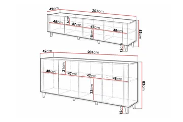 Strontian Möbelset För Vardagsrum Scandinavian Choice White - Oppbevaring - Oppbevaringsmøbler - Møbelsett til stue