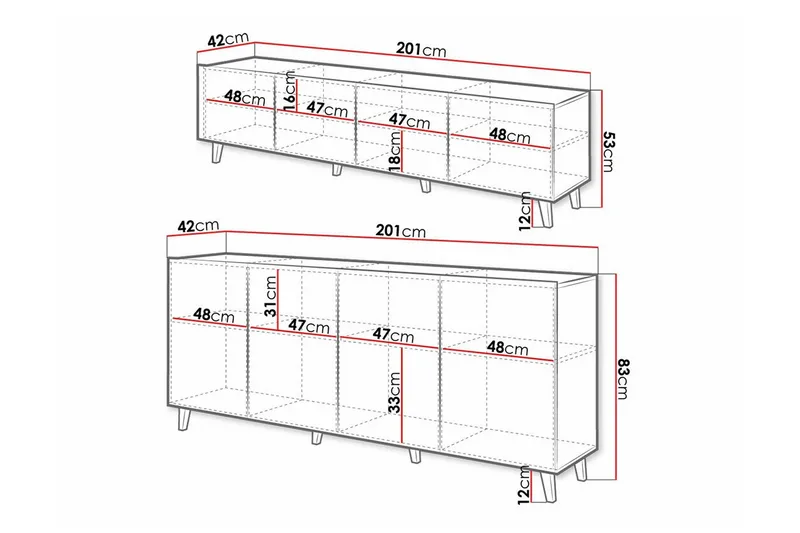 Strontian Möbelset För Vardagsrum Scandinavian Choice White - Oppbevaring - Oppbevaringsmøbler - Møbelsett til stue