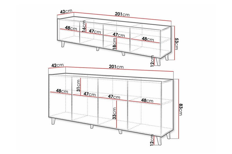 Strontian Möbelset För Vardagsrum Scandinavian Choice White - Oppbevaring - Oppbevaringsmøbler - Møbelsett til stue