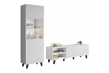 Strontian Möbelset För Vardagsrum Scandinavian Choice White - Oppbevaring - Oppbevaringsmøbler - Møbelsett til stue