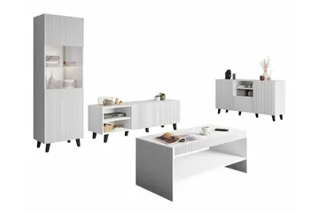 Strontian Möbelset För Vardagsrum Scandinavian Choice White - Oppbevaring - Oppbevaringsmøbler - Møbelsett til stue