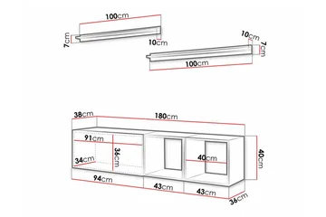 Summerville Möbelset För Vardagsrum White - Oppbevaring - Oppbevaringsmøbler - Møbelsett til stue
