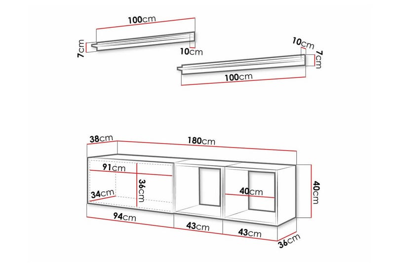 Summerville Möbelset För Vardagsrum White - Oppbevaring - Oppbevaringsmøbler - Møbelsett til stue