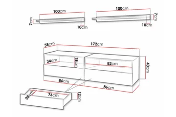 Summerville Möbelset För Vardagsrum White - Oppbevaring - Oppbevaringsmøbler - Møbelsett til stue