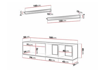 Summerville Möbelset För Vardagsrum White - Oppbevaring - Oppbevaringsmøbler - Møbelsett til stue