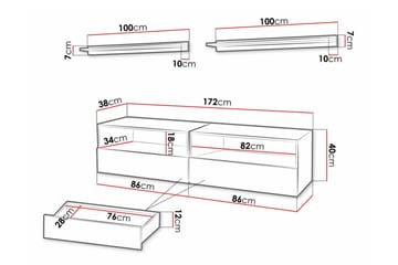 Summerville Möbelset För Vardagsrum White - Oppbevaring - Oppbevaringsmøbler - Møbelsett til stue