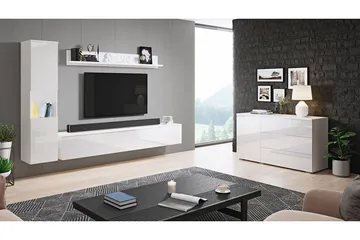 Valga Møbelsett Til Stuen Hvit - Hvit - Oppbevaring - Oppbevaringsmøbler - Møbelsett til stue