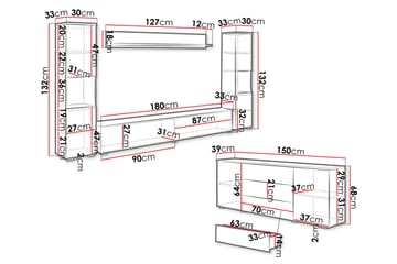 Valga Møbelsett Til Stuen Natur - Natur - Oppbevaring - Oppbevaringsmøbler - Møbelsett til stue