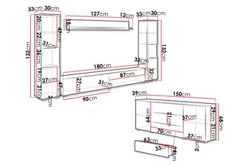 Valga Møbelsett Til Stuen Natur - Natur - Oppbevaring - Oppbevaringsmøbler - Møbelsett til stue